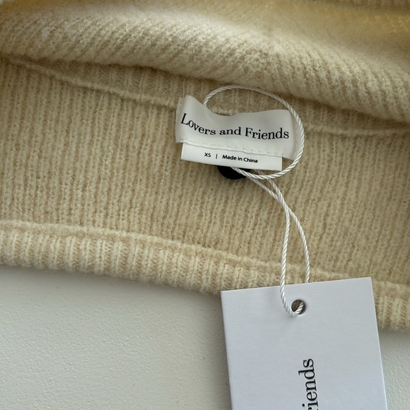 New Lovers and Friends Kamile Knit Bra in Cream crop top adjustable straps XS - Picture 4 of 6